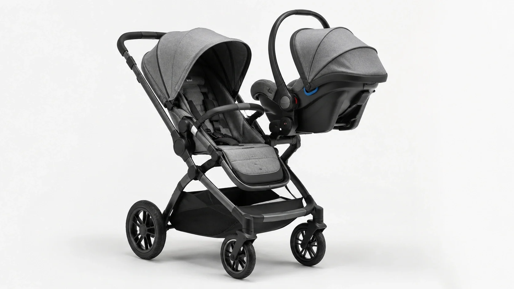 Travel system stroller with car seat